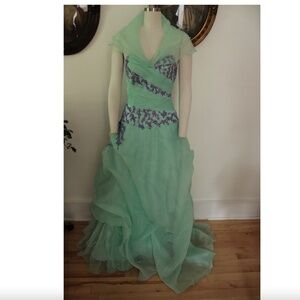 Magic Miss.Com Teal and Purple Prom Dress